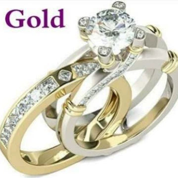 Wholesale Metal Geometric Ring Set With Electroplating For Women
