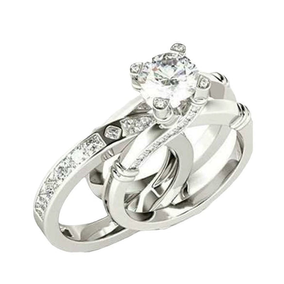 Wholesale Metal Geometric Ring Set With Electroplating For Women