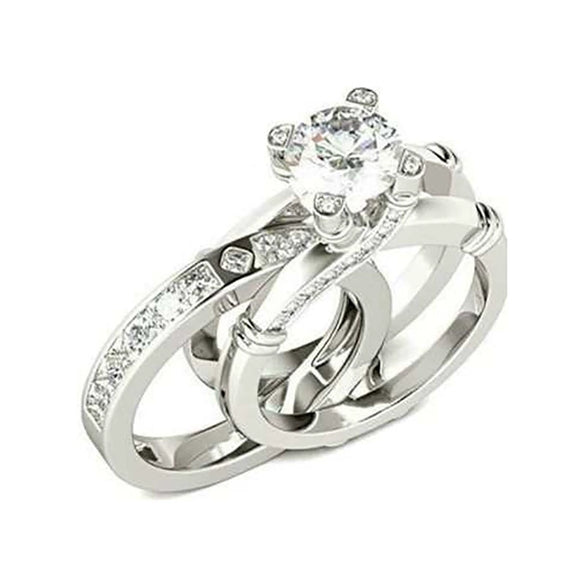Wholesale Metal Geometric Ring Set With Electroplating For Women
