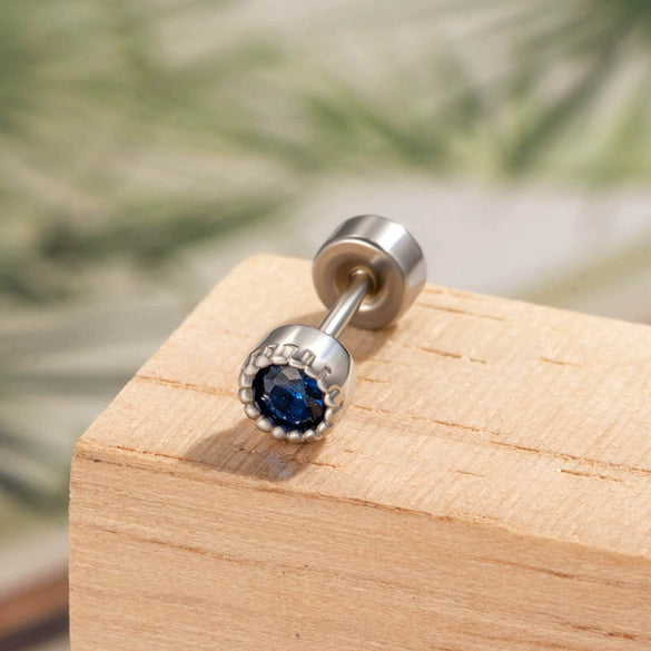 Wholesale Metal Geometric Round Cochlear Ear Bone Nail With Zircon Inlaid For Unisex Fashion Style Zirconia Processing