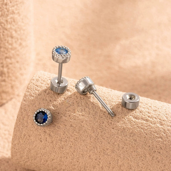 Wholesale Metal Geometric Round Cochlear Ear Bone Nail With Zircon Inlaid For Unisex Fashion Style Zirconia Processing