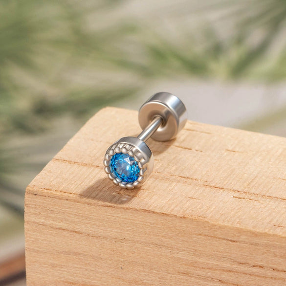 Wholesale Metal Geometric Round Cochlear Ear Bone Nail With Zircon Inlaid For Unisex Fashion Style Zirconia Processing