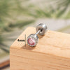 Wholesale Metal Geometric Round Cochlear Ear Bone Nail With Zircon Inlaid For Unisex Fashion Style Zirconia Processing