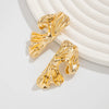 Wholesale Metal Geometric Simple Elegant Pleated Earrings For Women With Electroplating