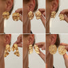 Wholesale Metal Geometric Simple Elegant Pleated Earrings For Women With Electroplating