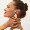 Wholesale Metal Geometric Simple Elegant Pleated Earrings For Women With Electroplating
