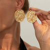 Wholesale Metal Geometric Simple Elegant Pleated Earrings For Women With Electroplating