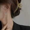 Wholesale Metal Geometric Square Twisted Earrings Copper Electroplated Light Luxury For Women