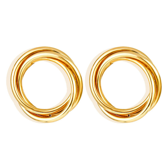 Wholesale Metal Geometric Stud Earrings For Women Electroplated Highend Style