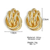Wholesale Metal Geometric Stud Earrings For Women Electroplated Highend Style