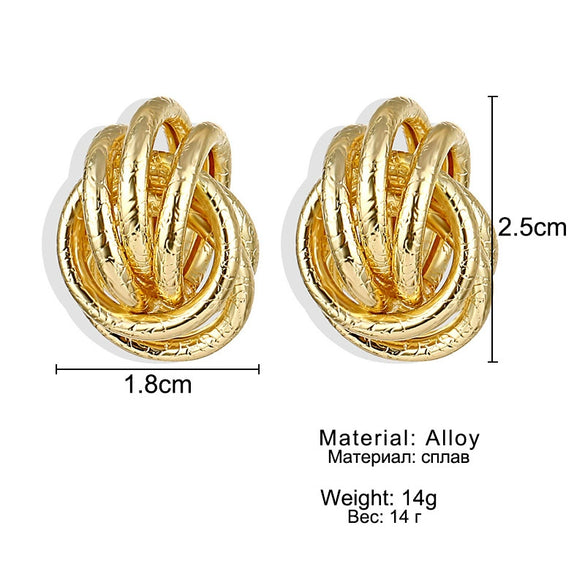 Wholesale Metal Geometric Stud Earrings For Women Electroplated Highend Style