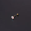 Wholesale Metal Geometric Style Electroplated Stainless Steel Screw Ball Ear Nails For Women
