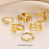 Wholesale Metal Geometric Wave Shape Copper Electroplating Ring Jewelry