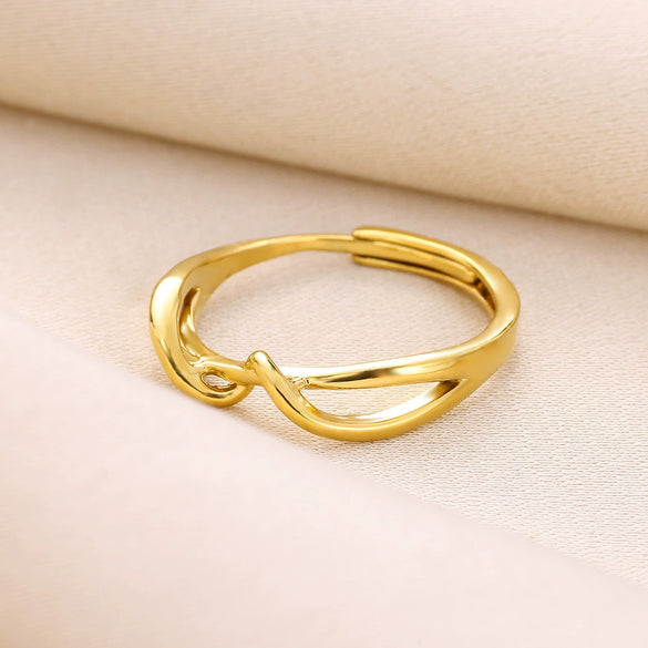 Wholesale Metal Geometric Wave Shape Copper Electroplating Ring Jewelry