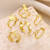 Wholesale Metal Geometric Wave Shape Copper Electroplating Ring Jewelry