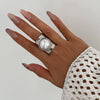 Wholesale Metal Geometric Wide Face Ring For Women With Electroplating Treatment
