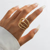 Wholesale Metal Geometric Wide Face Ring For Women With Electroplating Treatment