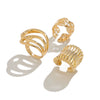 Wholesale Metal Geometric Wide Face Ring For Women With Electroplating Treatment