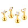 Wholesale Metal Geometric Zircon And Diamond Set Ear And Lip Piercing Nails