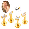 Wholesale Metal Geometric Zircon And Diamond Set Ear And Lip Piercing Nails