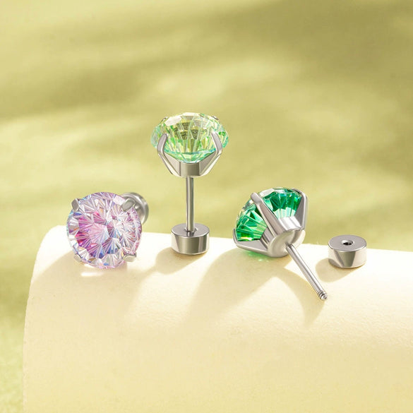 Wholesale Metal Geometric Zirconia Retro Style Earring