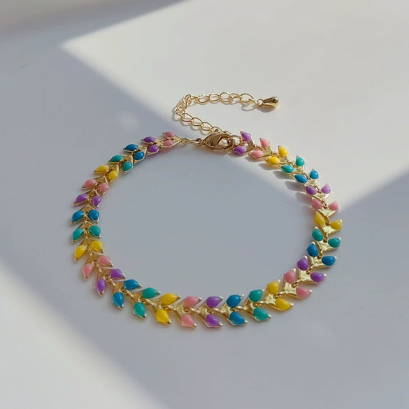 Wholesale Metal Gold Plated Handwoven Geometric Natural Pearl Women's Bracelet