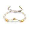 Wholesale Metal Gold Plated Handwoven Geometric Natural Pearl Women's Bracelet