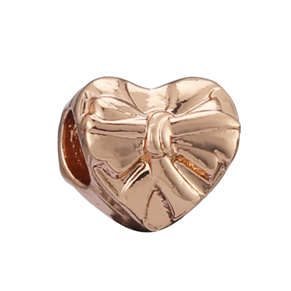 Wholesale Metal Gold Plated Hollow Heartshaped Diamond Beads With Totem Pattern String Decoration For Women