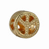 Wholesale Metal Gold Plated Hollow Heartshaped Diamond Beads With Totem Pattern String Decoration For Women
