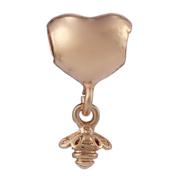 Wholesale Metal Gold Plated Hollow Heartshaped Diamond Beads With Totem Pattern String Decoration For Women