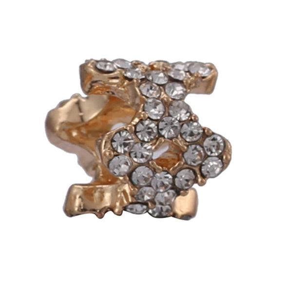 Wholesale Metal Gold Plated Hollow Heartshaped Diamond Beads With Totem Pattern String Decoration For Women
