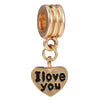 Wholesale Metal Gold Plated Hollow Heartshaped Diamond Beads With Totem Pattern String Decoration For Women