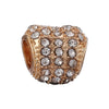 Wholesale Metal Gold Plated Hollow Heartshaped Diamond Beads With Totem Pattern String Decoration For Women