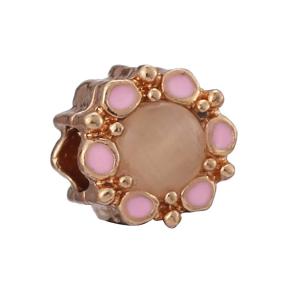 Wholesale Metal Gold Plated Hollow Heartshaped Diamond Beads With Totem Pattern String Decoration For Women
