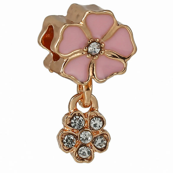 Wholesale Metal Gold Plated Hollow Heartshaped Diamond Beads With Totem Pattern String Decoration For Women