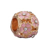 Wholesale Metal Gold Plated Hollow Heartshaped Diamond Beads With Totem Pattern String Decoration For Women