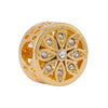 Wholesale Metal Gold Plated Hollow Heartshaped Diamond Beads With Totem Pattern String Decoration For Women