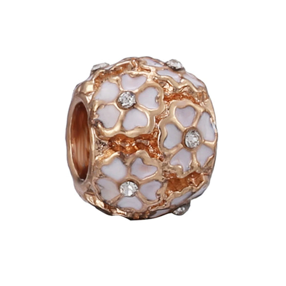 Wholesale Metal Gold Plated Hollow Heartshaped Diamond Beads With Totem Pattern String Decoration For Women