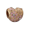 Wholesale Metal Gold Plated Hollow Heartshaped Diamond Beads With Totem Pattern String Decoration For Women