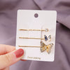 Wholesale Metal Hairpin With Cartoon Style And Animal Shape Electroplating Manual Process Pearl And Butterfly Design For Women