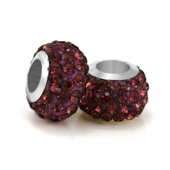 Wholesale Metal Handmade Diy Jewelry Accessories Colorful Rhinestone Balls With Totem Pattern And Electroplating Treatment