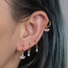 Wholesale Metal Heart Pattern Titanium Ear Buckle Zircon Pendant Earrings For Women Electroplated