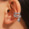 Wholesale Metal Heart Shape Zircon Electroplated Women's Love Ear Clip Earrings