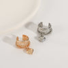 Wholesale Metal Heart Shape Zircon Electroplated Women's Love Ear Clip Earrings