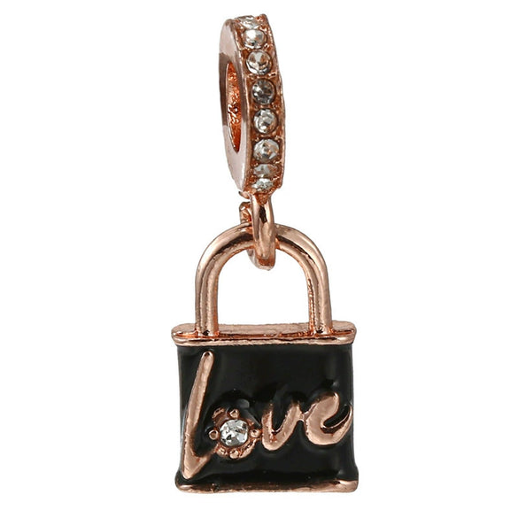 Wholesale Metal Heart Shaped Crystal Pendant With Totem Pattern Electroplated Bracelet Accessories