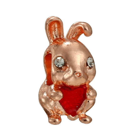 Wholesale Metal Heart Shaped Crystal Pendant With Totem Pattern Electroplated Bracelet Accessories
