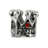 Wholesale Metal Heart Shaped Crystal Pendant With Totem Pattern Electroplated Bracelet Accessories