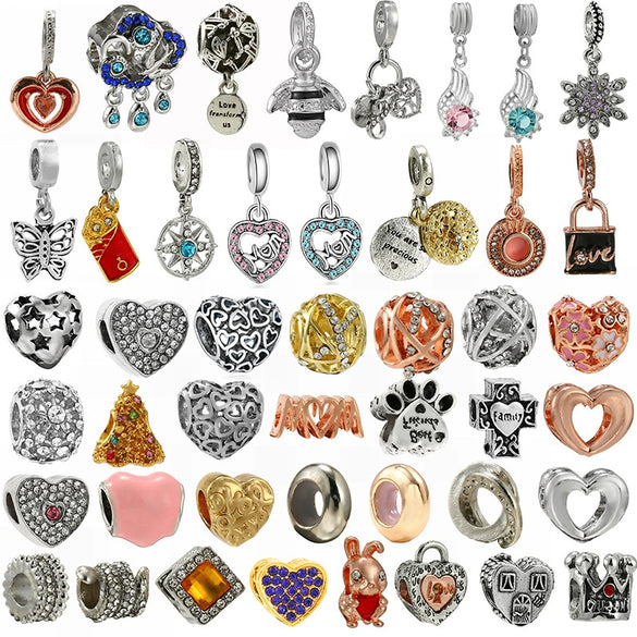 Wholesale Metal Heart Shaped Crystal Pendant With Totem Pattern Electroplated Bracelet Accessories