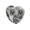 Wholesale Metal Heart Shaped Crystal Pendant With Totem Pattern Electroplated Bracelet Accessories