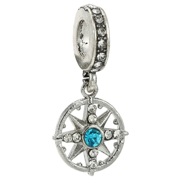 Wholesale Metal Heart Shaped Crystal Pendant With Totem Pattern Electroplated Bracelet Accessories